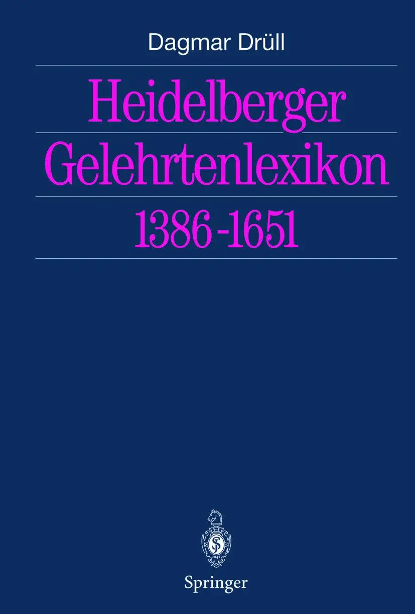 Cover: 9783642628269 | Heidelberger Gelehrtenlexikon 1386-1651 | Dagmar Drüll | Taschenbuch