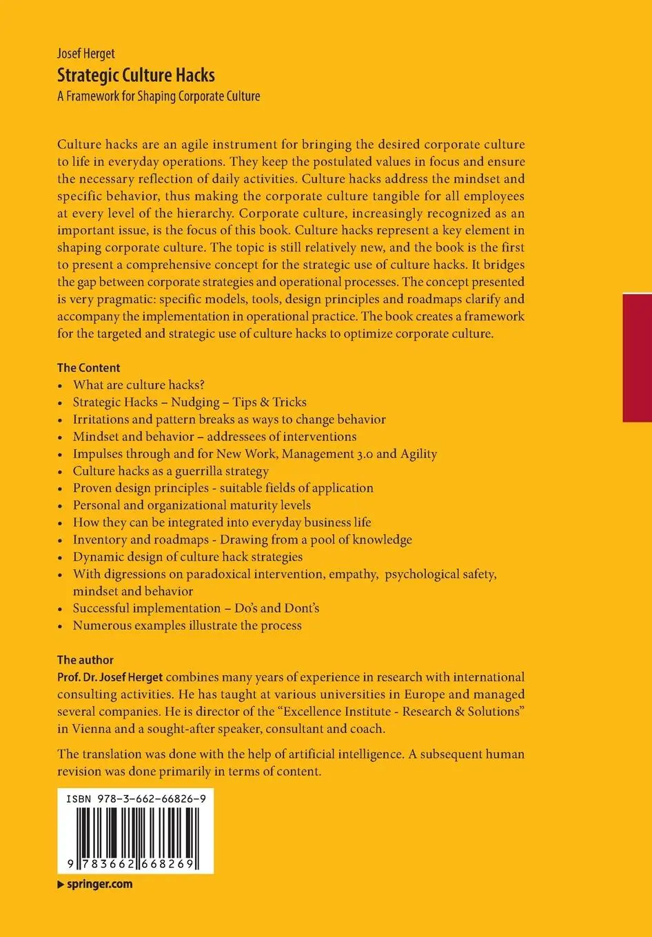 Rückseite: 9783662668269 | Strategic Culture Hacks | A Framework for Shaping Corporate Culture