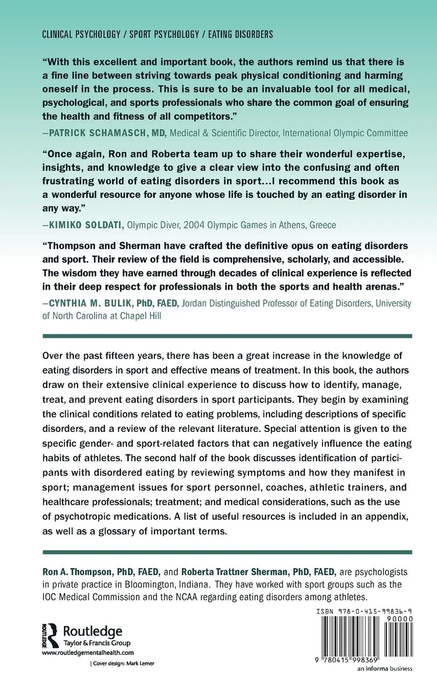 Rückseite: 9780415998369 | Eating Disorders in Sport | Ron A. Thompson (u. a.) | Buch | Englisch
