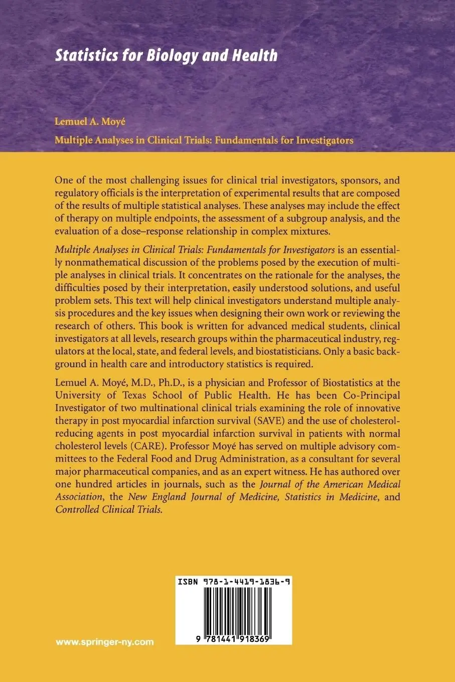 Rückseite: 9781441918369 | Multiple Analyses in Clinical Trials | Fundamentals for Investigators