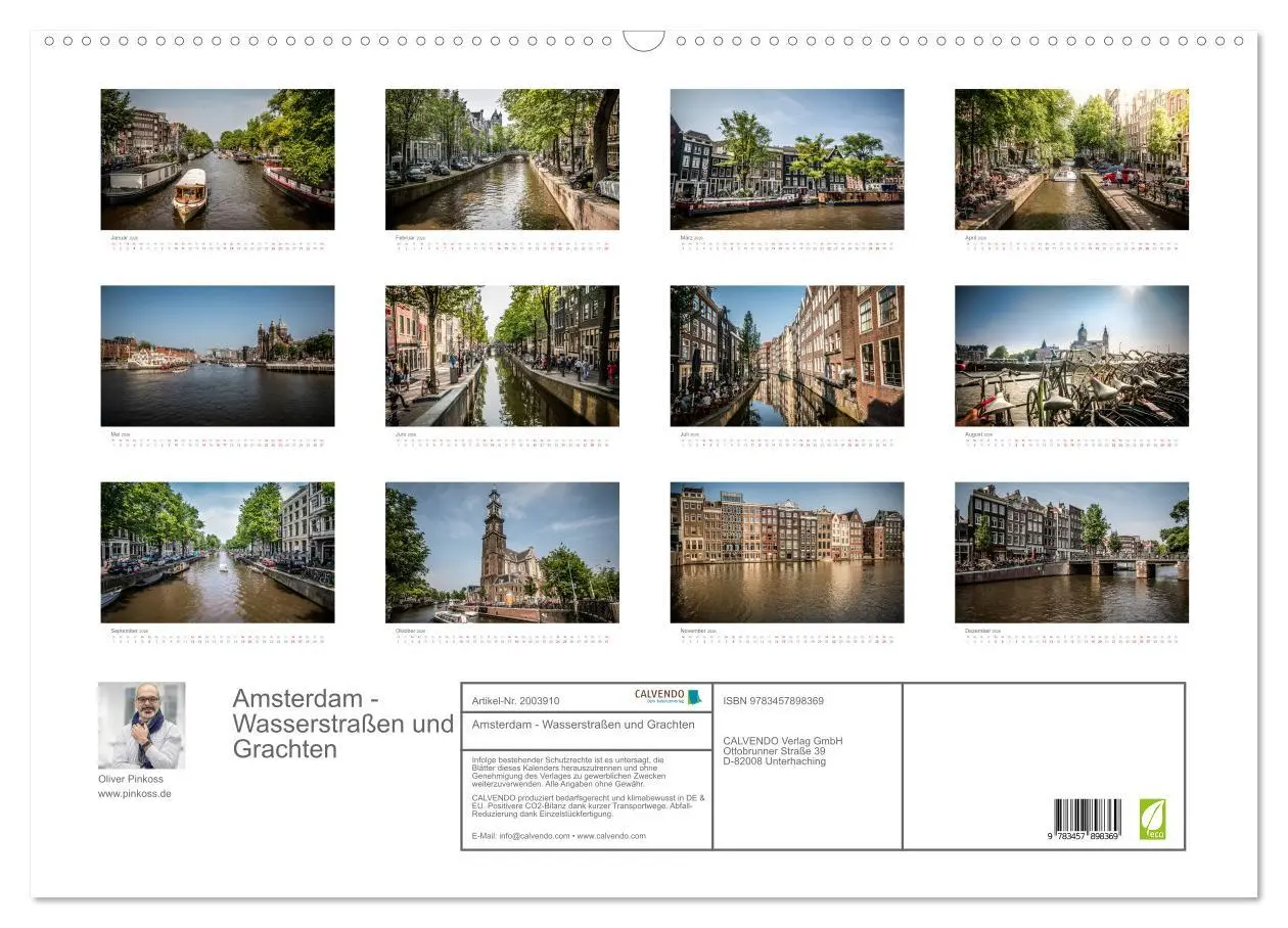 Bild: 9783457898369 | Amsterdam - Wasserstraßen und Grachten (Wandkalender 2026 DIN A2...