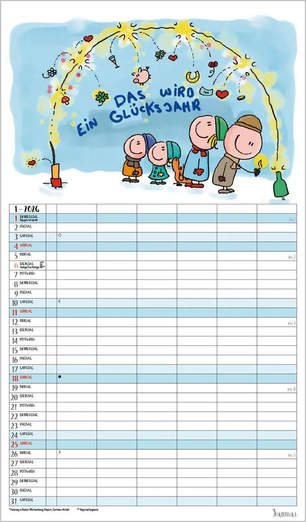 Bild: 9783731888369 | Unsere Familie ist die beste! 2026 | Verlag Korsch | Kalender | 14 S.