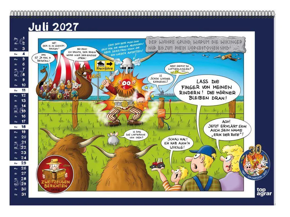 Bild: 9783784358369 | Das Jahr des Bauern 2027 | top agrar Cartoon Kalender 2027 | Kalender