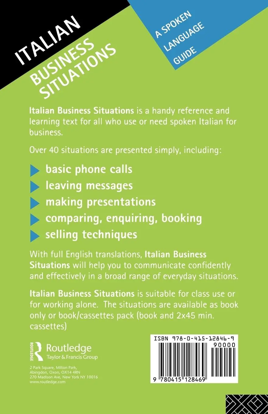 Rückseite: 9780415128469 | Italian Business Situations | A Spoken Language Guide | Taschenbuch