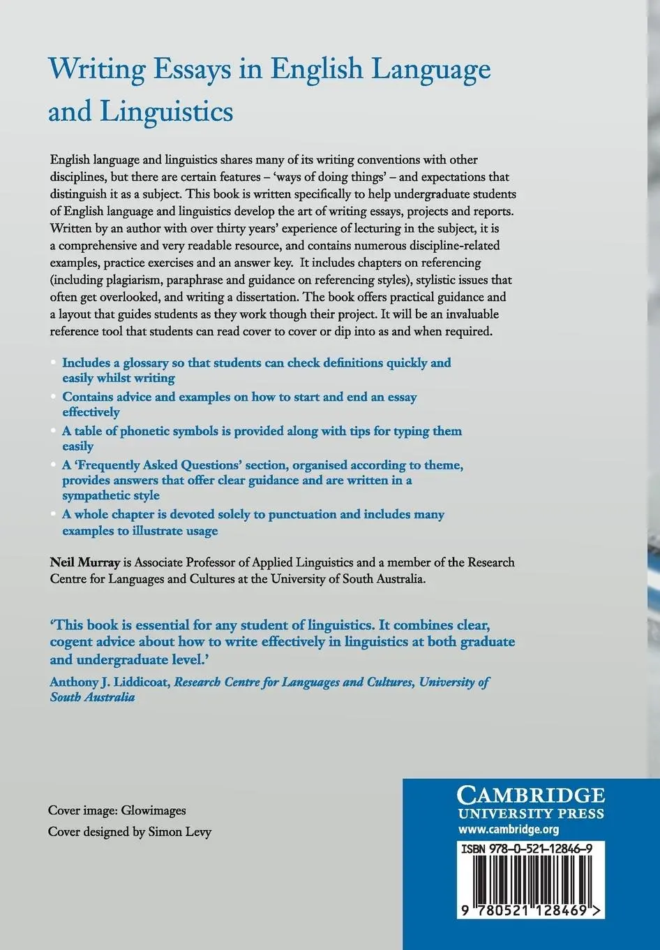 Rückseite: 9780521128469 | Writing Essays in English Language and Linguistics | Neil Murray