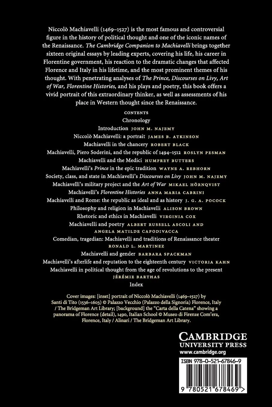 Rückseite: 9780521678469 | The Cambridge Companion to Machiavelli | John M. Najemy | Taschenbuch