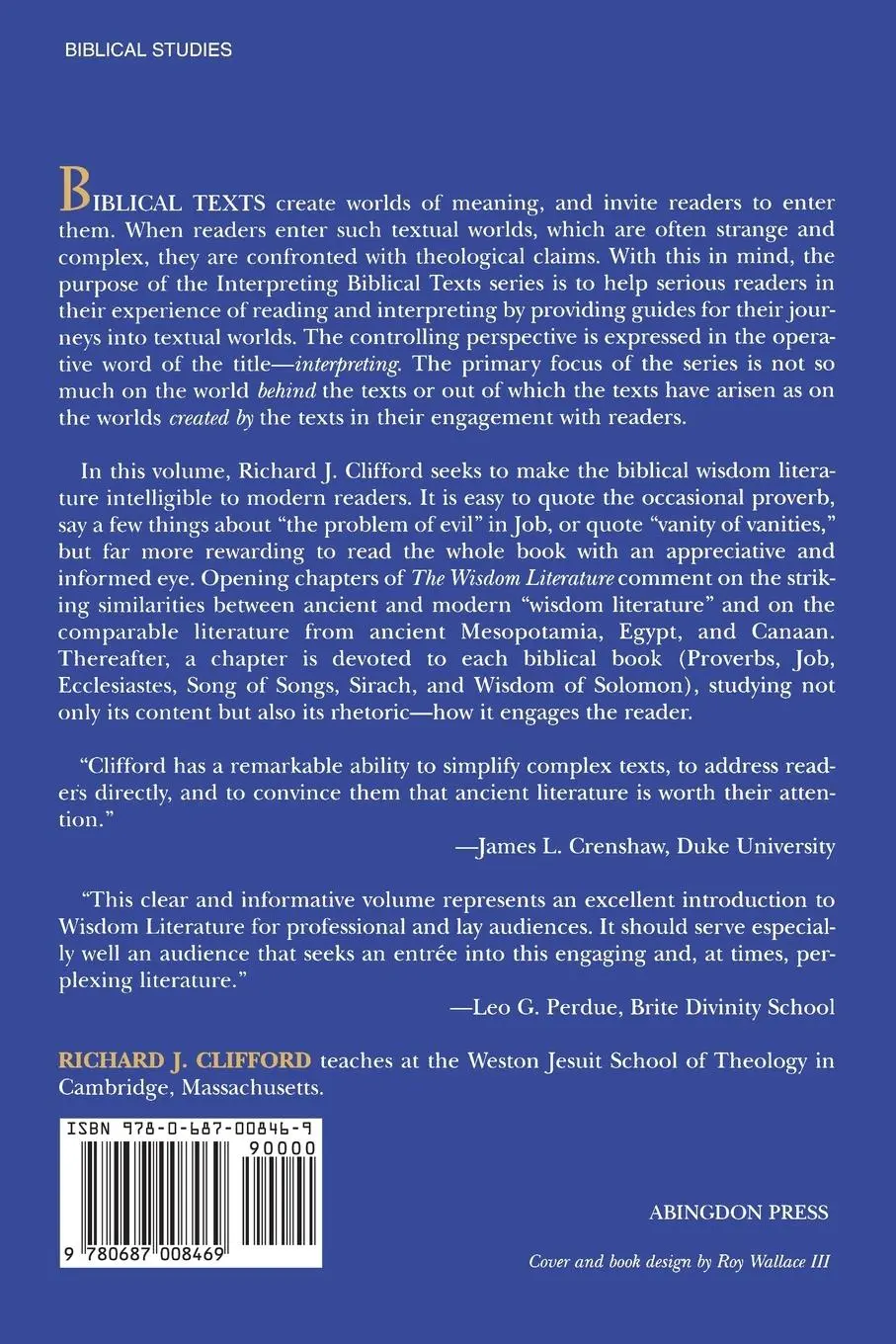 Rückseite: 9780687008469 | The Wisdom Literature | Interpreting Biblical Texts Series | Clifford
