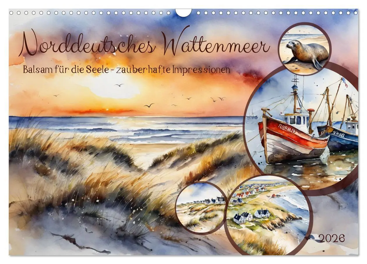 Cover: 9783457408469 | Norddeutsches Wattenmeer (Wandkalender 2026 DIN A3 quer), CALVENDO...
