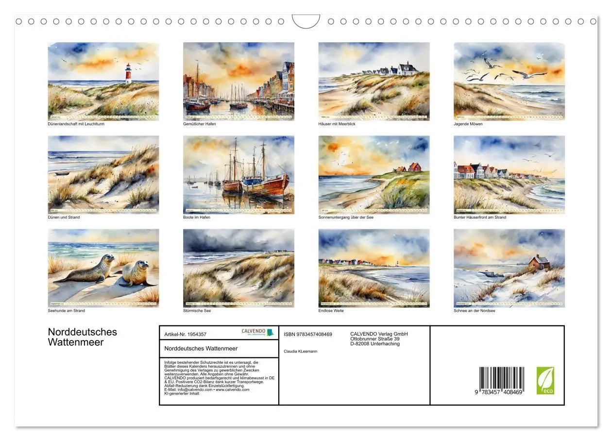 Bild: 9783457408469 | Norddeutsches Wattenmeer (Wandkalender 2026 DIN A3 quer), CALVENDO...