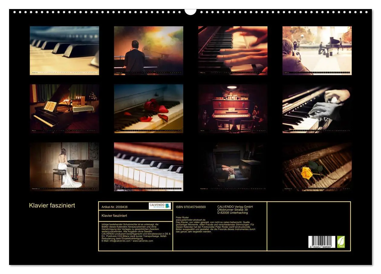 Bild: 9783457948569 | Klavier fasziniert (Wandkalender 2026 DIN A2 quer), CALVENDO...