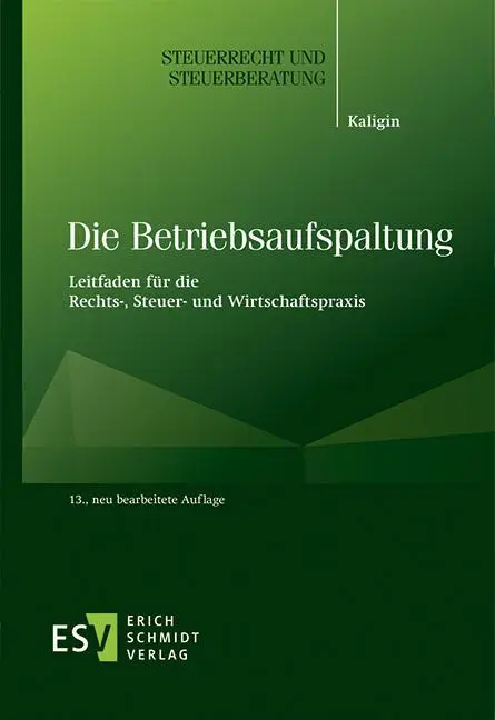 Cover: 9783503238569 | Die Betriebsaufspaltung | Thomas Kaligin | Taschenbuch | 389 S. | 2025