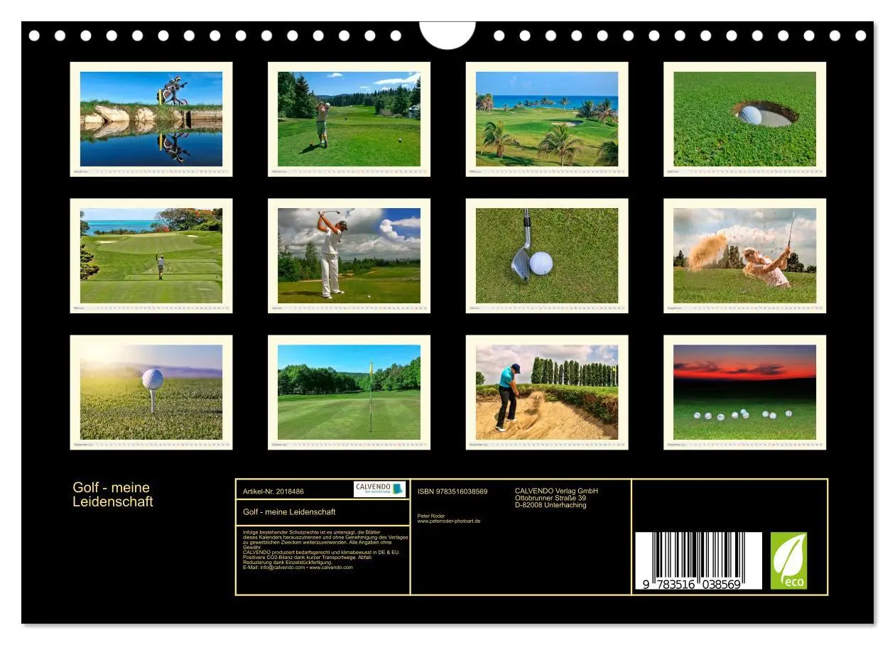 Bild: 9783516038569 | Golf - meine Leidenschaft (Wandkalender 2026 DIN A4 quer), CALVENDO...