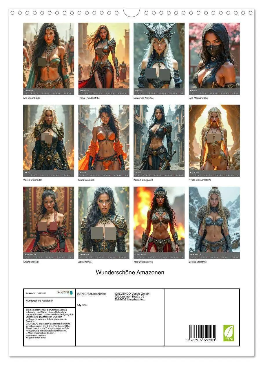 Bild: 9783516658569 | Wunderschöne Amazonen (Wandkalender 2026 DIN A3 hoch), CALVENDO...