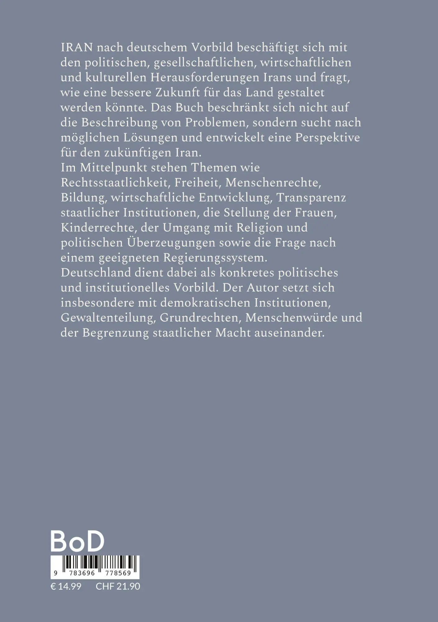 Rückseite: 9783696778569 | Iran nach deutschem Vorbild | Aladin Zobeidi | Taschenbuch | 350 S.