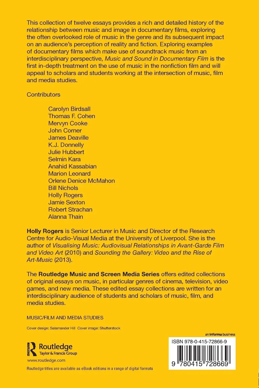 Rückseite: 9780415728669 | Music and Sound in Documentary Film | Holly Rogers | Taschenbuch