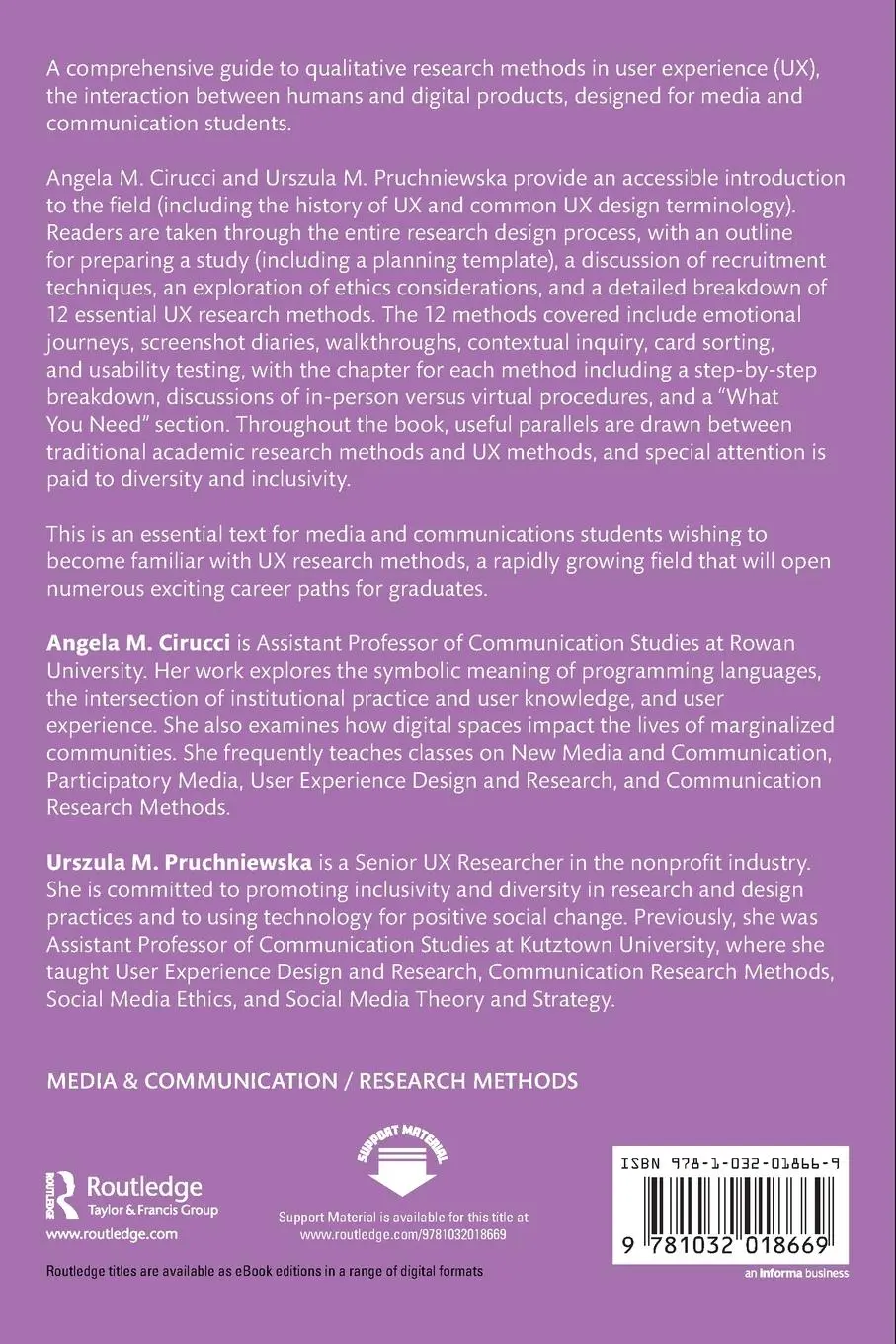 Rückseite: 9781032018669 | UX Research Methods for Media and Communication Studies | Taschenbuch