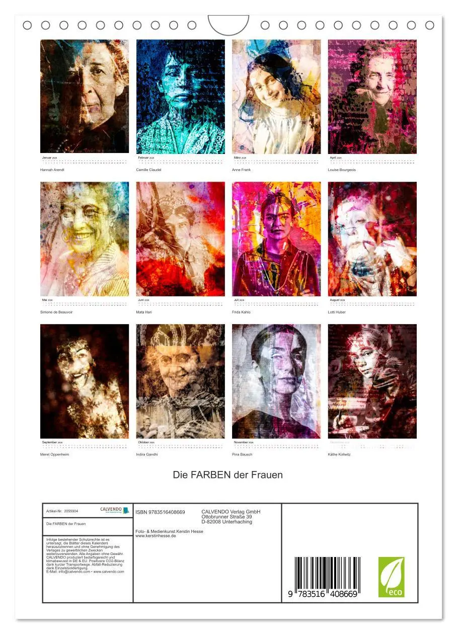 Bild: 9783516408669 | Die FARBEN der Frauen (Wandkalender 2026 DIN A4 hoch), CALVENDO...