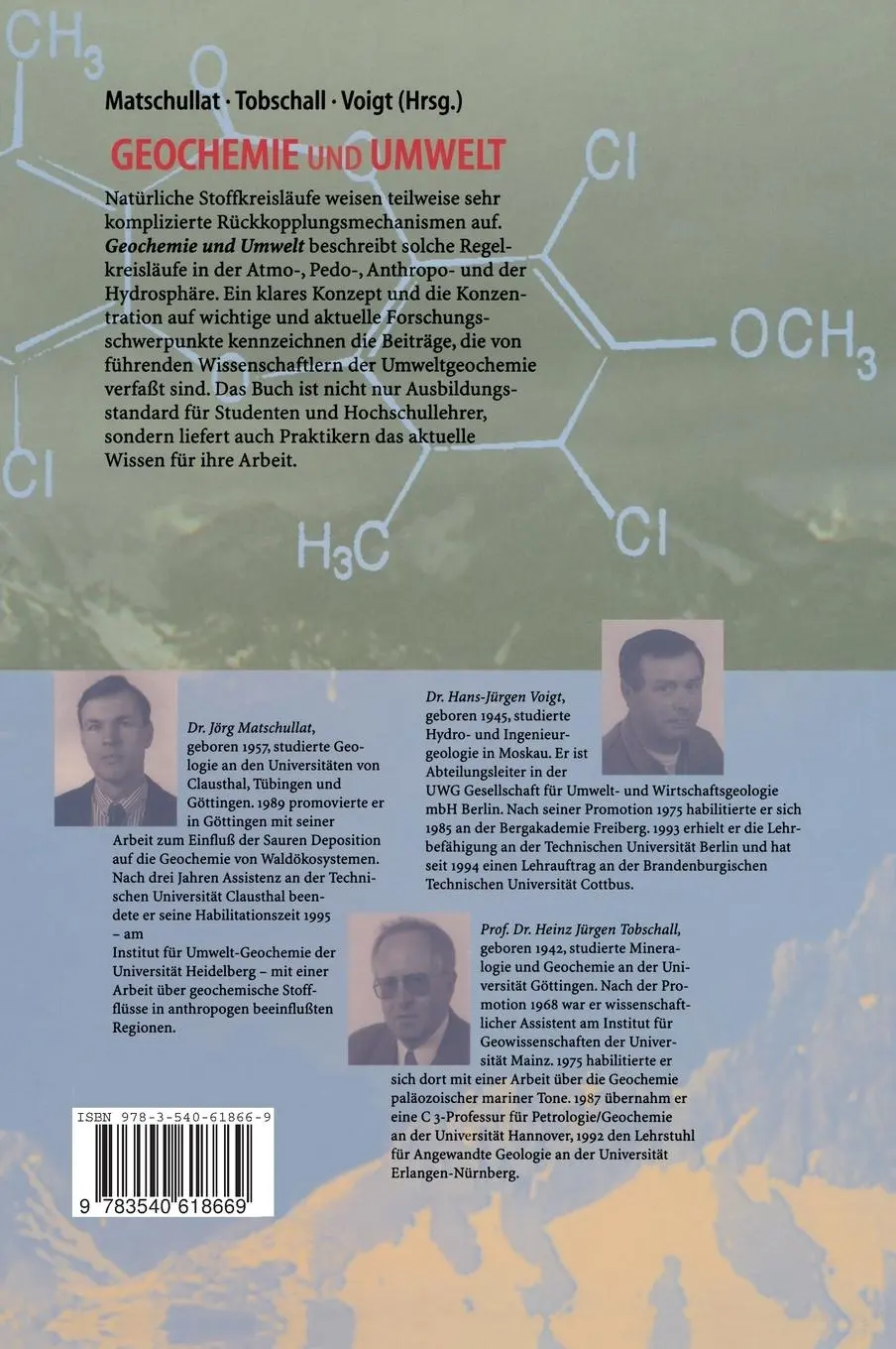 Rückseite: 9783540618669 | Geochemie und Umwelt | Jörg Matschullat (u. a.) | Buch | xxiii | 1997
