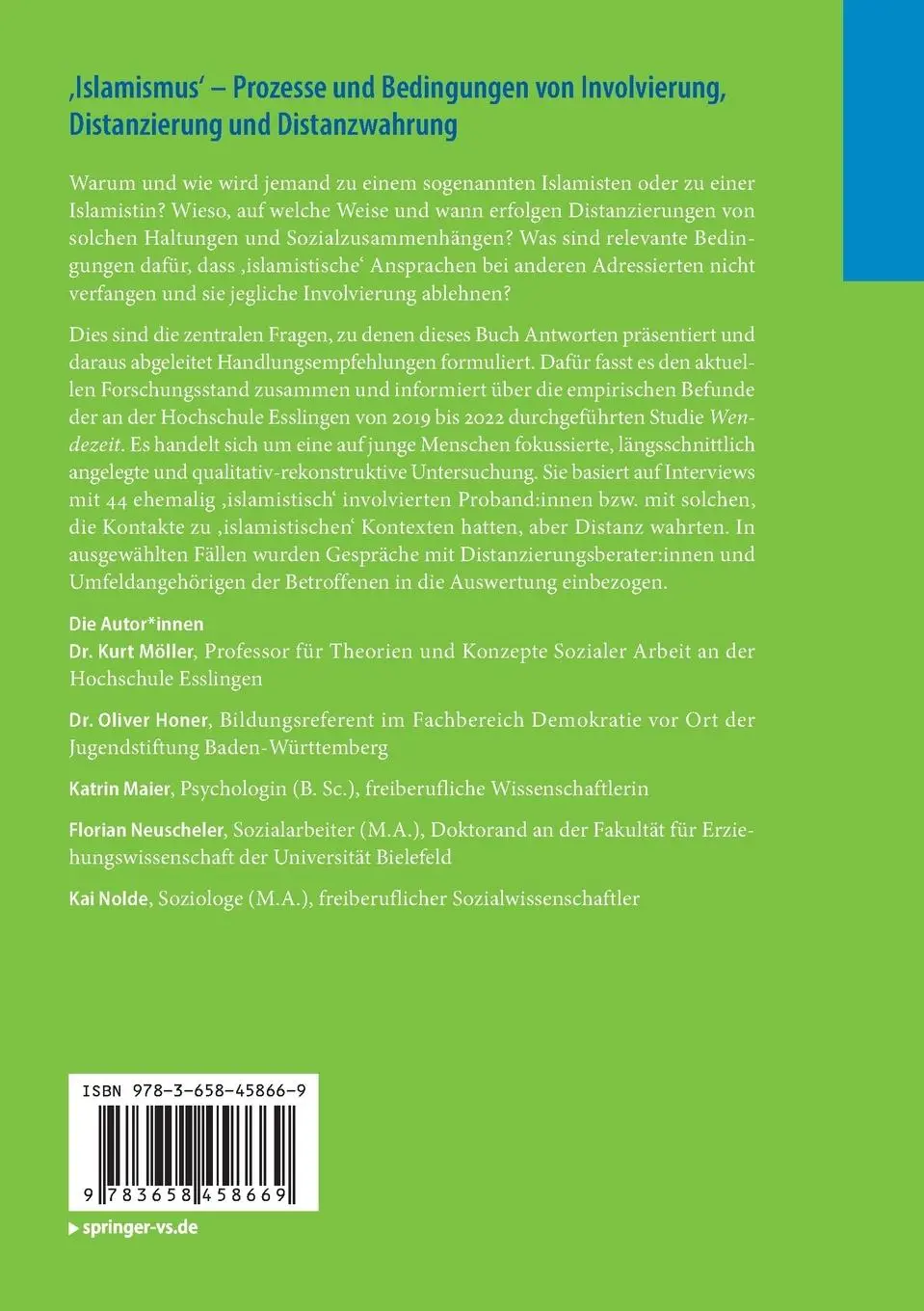 Rückseite: 9783658458669 | 'Islamismus' - Prozesse und Bedingungen von Involvierung,...