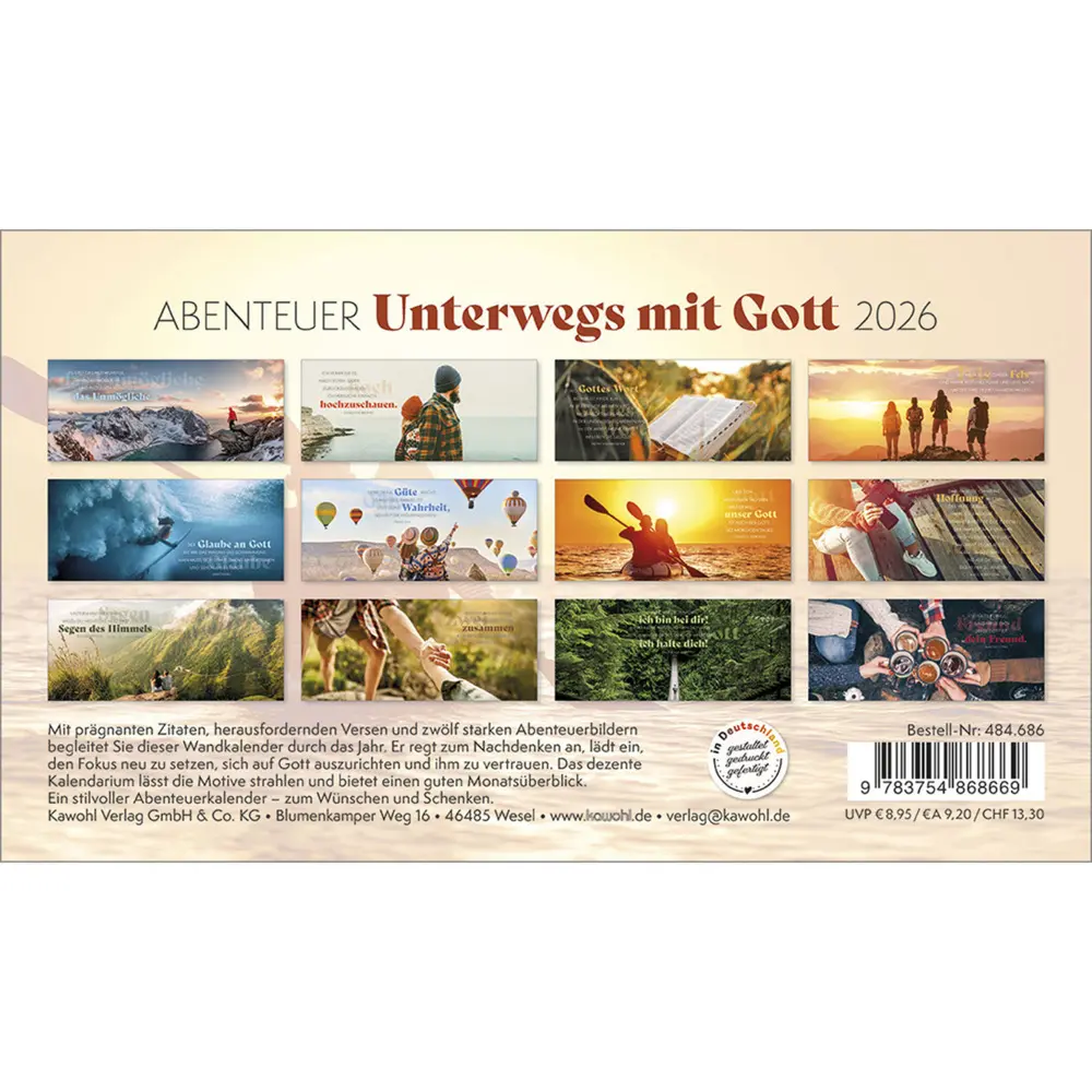 Bild: 9783754868669 | Abenteuer - Mit Gott unterwegs 2026 | Kalender | Spiralbindung | 2026