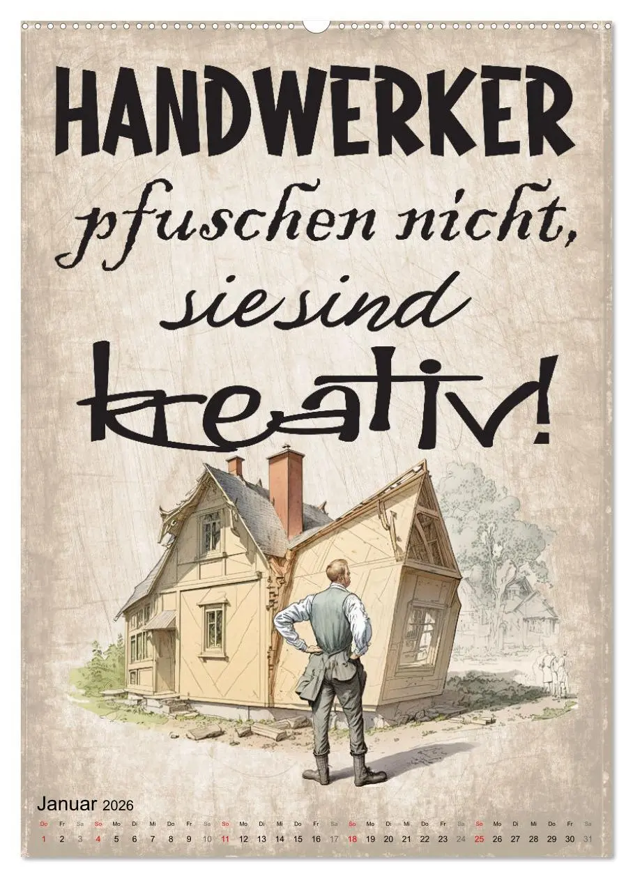 Bild: 9783516318869 | Handwerker Sprüche (hochwertiger Premium Wandkalender 2026 DIN A2...