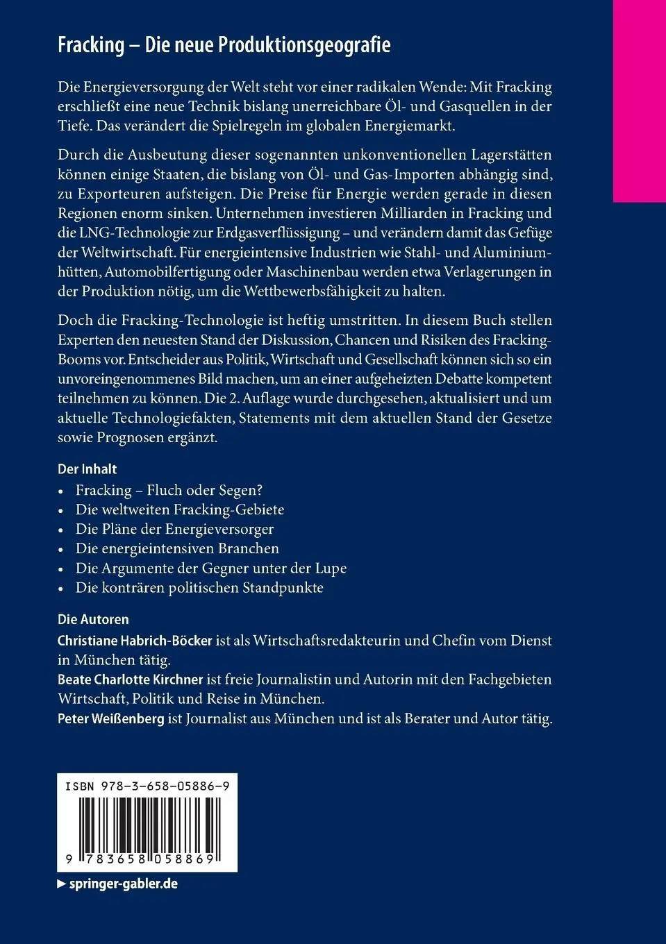 Rückseite: 9783658058869 | Fracking - Die neue Produktionsgeografie | Habrich-Böcker (u. a.)
