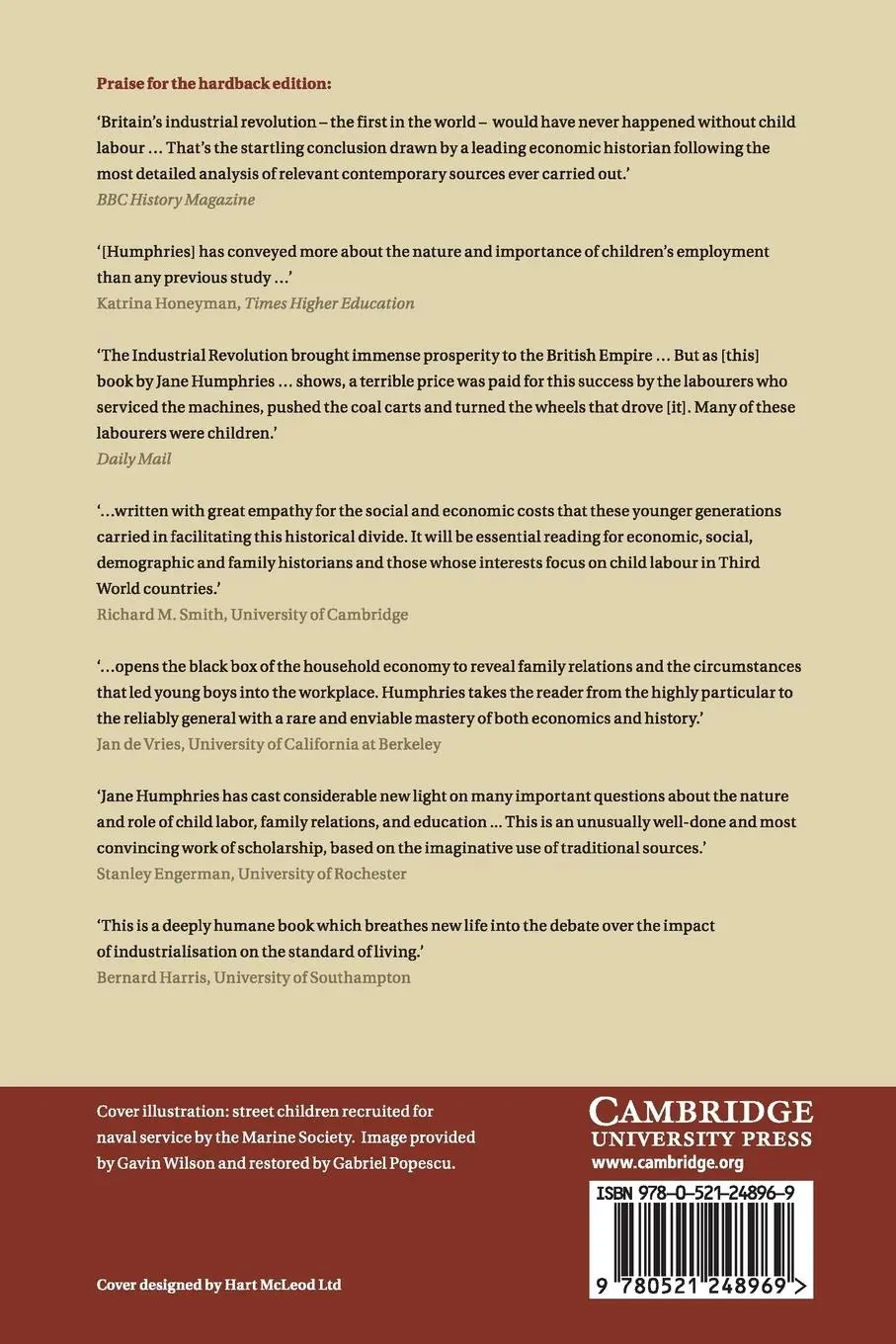 Rückseite: 9780521248969 | Childhood and Child Labour in the British Industrial Revolution | Buch