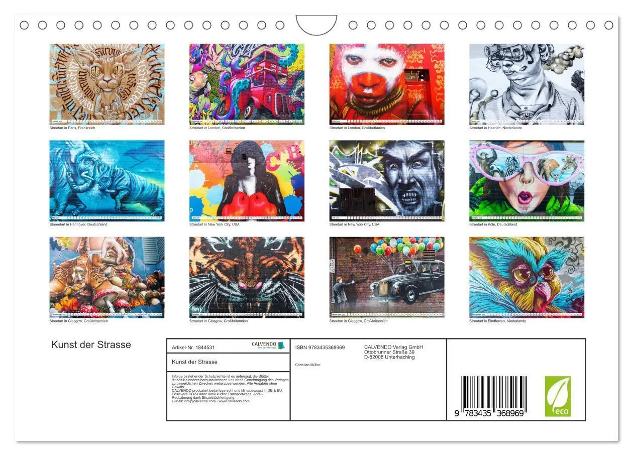 Bild: 9783435368969 | Kunst der Strasse (Wandkalender 2025 DIN A4 quer), CALVENDO...