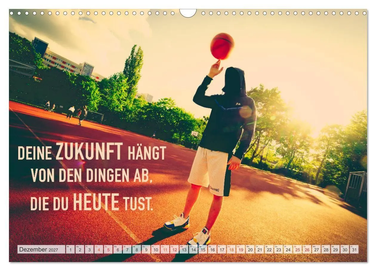 Bild: 9783569568969 | Positive Sprüche - Motivation und Basketball (Wandkalender 2027 DIN...