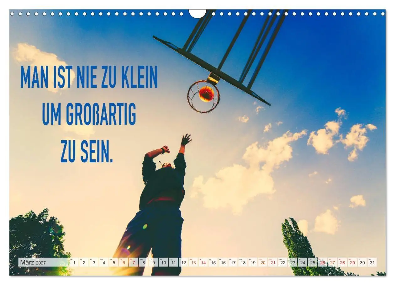 Bild: 9783569568969 | Positive Sprüche - Motivation und Basketball (Wandkalender 2027 DIN...
