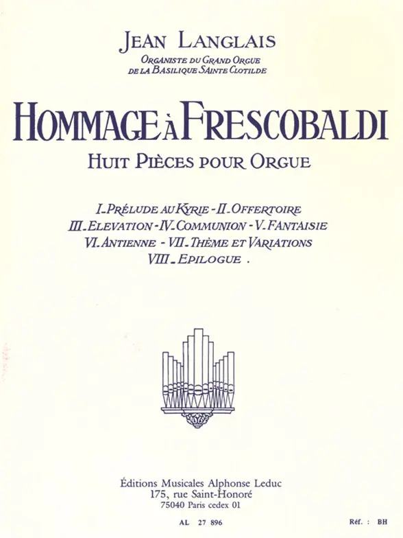 Cover: 9790046278969 | Hommage à Frescobaldi pour orgue | Jean Langlais | Partitur
