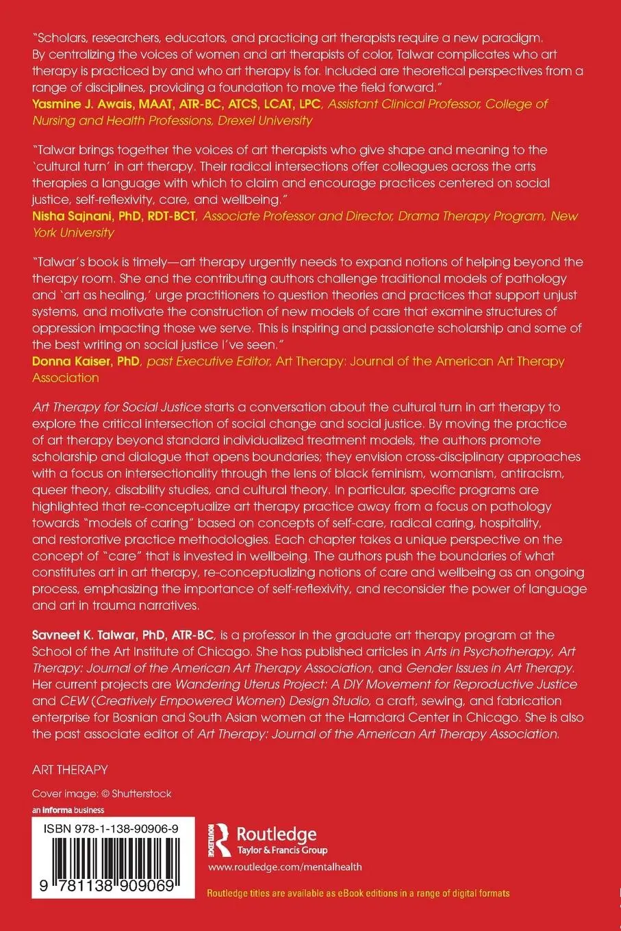 Rückseite: 9781138909069 | Art Therapy for Social Justice | Radical Intersections | Talwar | Buch