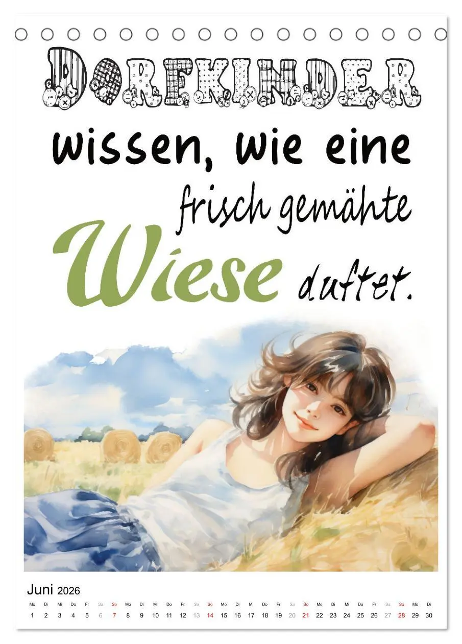Bild: 9783516299069 | Dorfkinder und stolz darauf (Tischkalender 2026 DIN A5 hoch),...