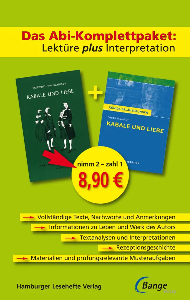 Cover: 9783872919069 | Kabale und Liebe | Das Abi-Komplettpaket. Lektüre plus Interpretation