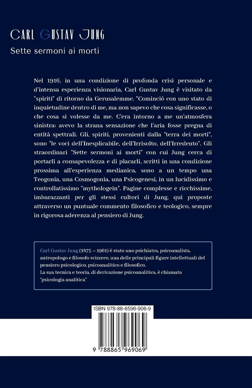 Rückseite: 9788865969069 | SETTE SERMONI AI MORTI | Carl Gustav Jung | Taschenbuch | Italienisch