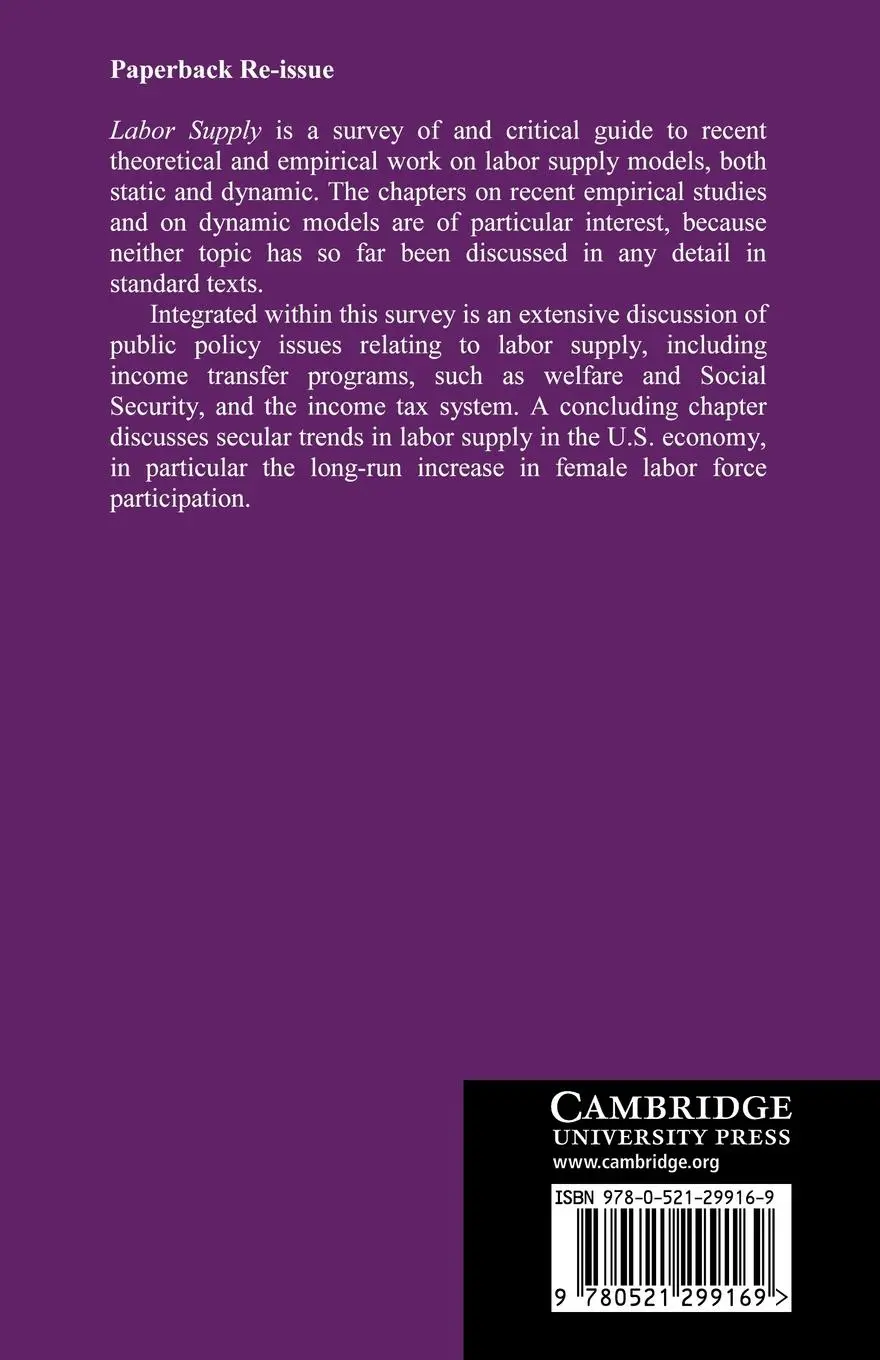 Rückseite: 9780521299169 | Labor Supply | Mark Killingsworth (u. a.) | Taschenbuch | Englisch