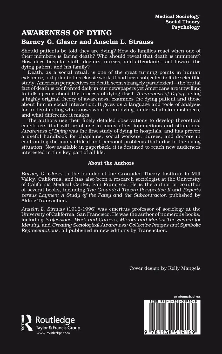 Rückseite: 9781138519169 | Awareness of Dying | Barney G. Glaser (u. a.) | Buch | Englisch | 2017