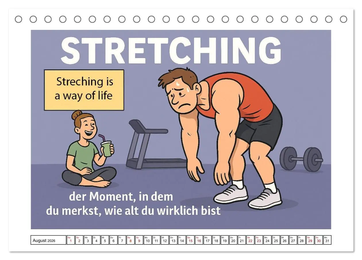 Bild: 9783516599169 | Kraftsport, Hanteln und Humor (Tischkalender 2026 DIN A5 quer),...