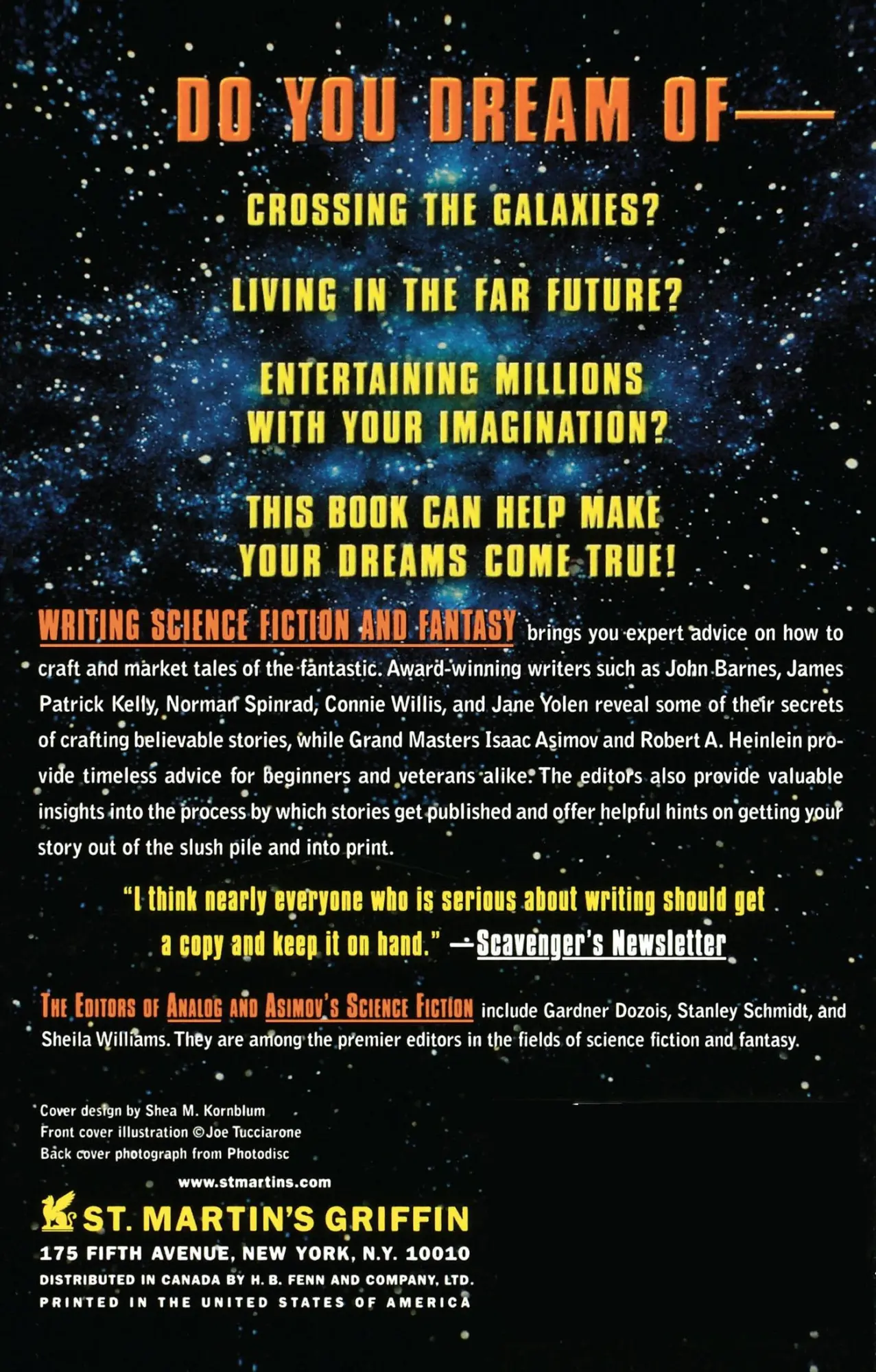 Rückseite: 9780312089269 | Writing Science Fiction &amp; Fantasy | Magazine (u. a.) | Taschenbuch