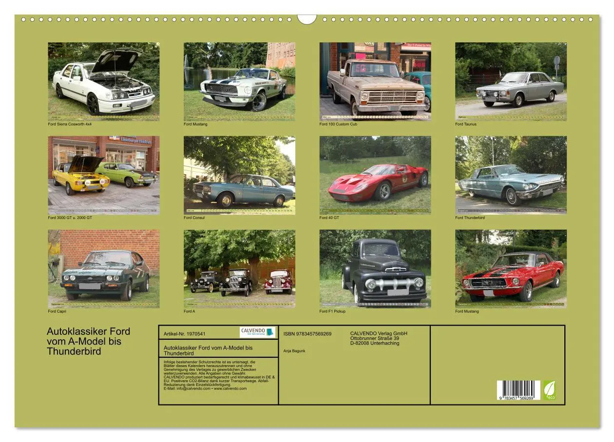 Bild: 9783457569269 | Autoklassiker Ford vom A-Model bis Thunderbird (Wandkalender 2026...