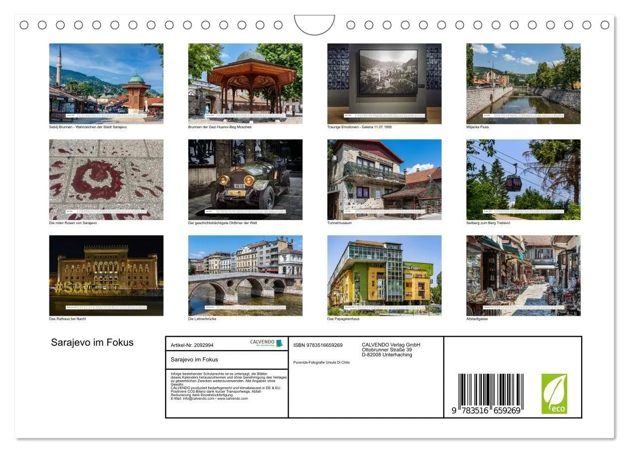 Bild: 9783516659269 | Sarajevo im Fokus (Wandkalender 2026 DIN A4 quer), CALVENDO...