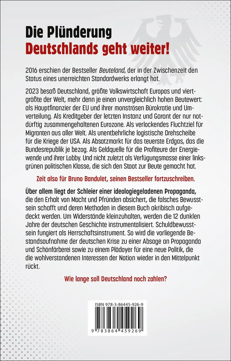 Rückseite: 9783864459269 | Rückkehr nach Beuteland | Bruno Bandulet | Buch | 301 S. | Deutsch