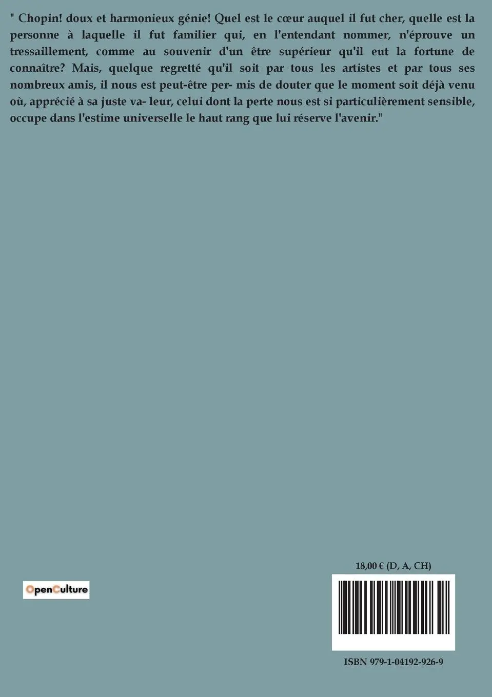 Rückseite: 9791041929269 | Frédéric Chopin | Franz Liszt | Taschenbuch | Französisch | 2023