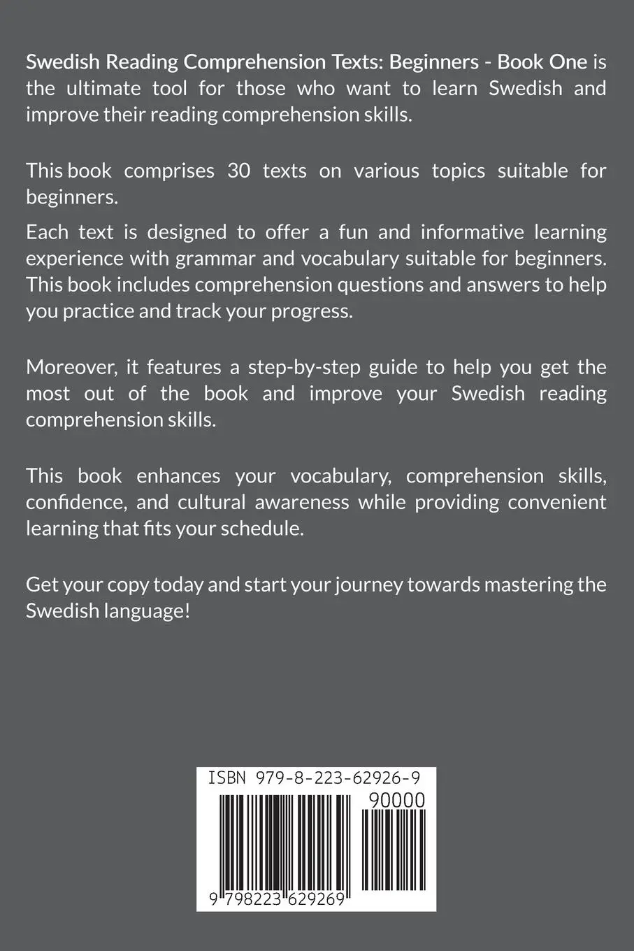 Rückseite: 9798223629269 | Swedish Reading Comprehension Texts | Beginners - Book One | Dubois