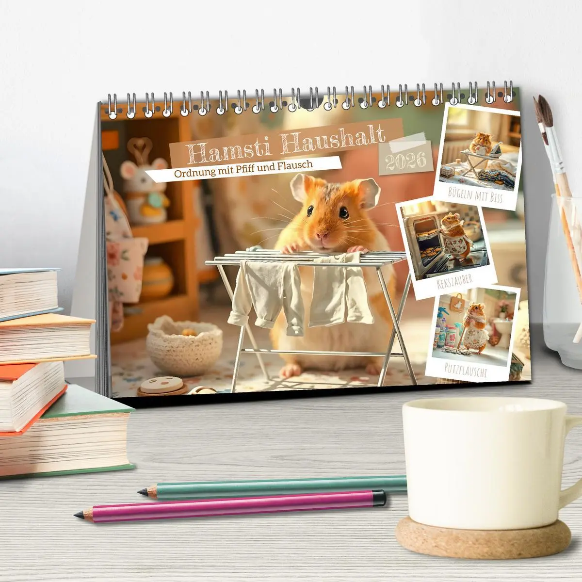 Bild: 9783457319369 | Hamsti Haushalt - Ordnung mit Pfiff und Flausch (Tischkalender 2026...