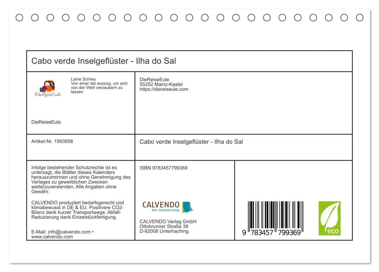 Bild: 9783457799369 | Cabo verde Inselgeflüster - Ilha do Sal (Tischkalender 2026 DIN A5...