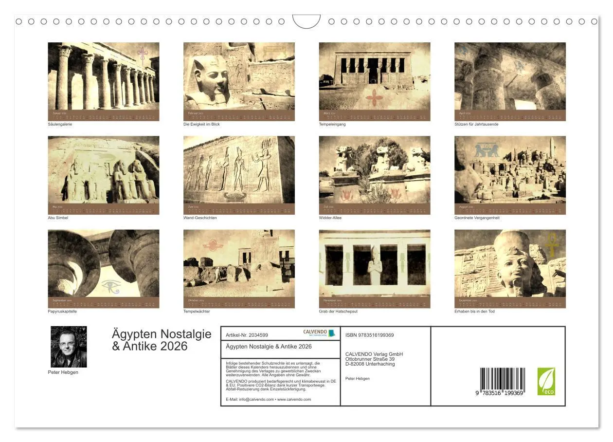 Bild: 9783516199369 | Ägypten Nostalgie &amp; Antike 2026 (Wandkalender 2026 DIN A3 quer),...