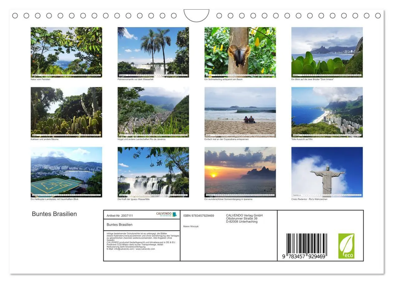 Bild: 9783457929469 | Buntes Brasilien (Wandkalender 2026 DIN A4 quer), CALVENDO...