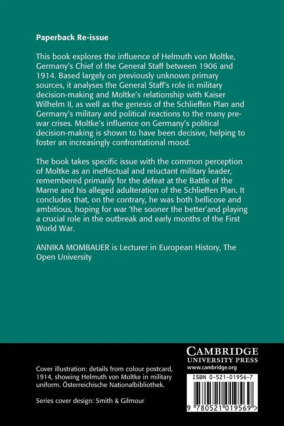 Rückseite: 9780521019569 | Helmuth Von Moltke and the Origins of the First World War | Mombauer