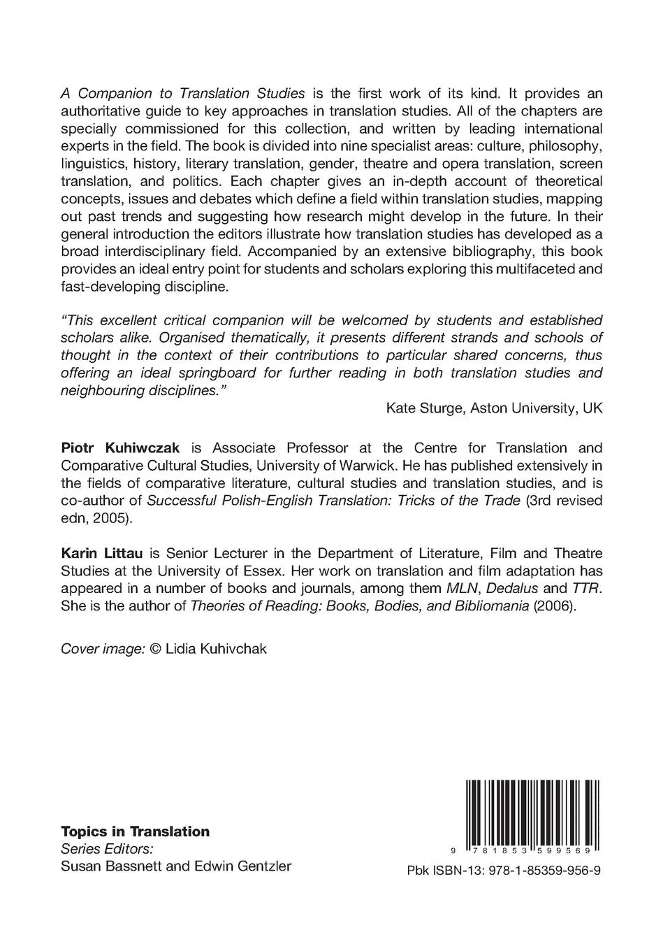 Rückseite: 9781853599569 | A Companion to Translation Studies | Piotr Kuhiwczak (u. a.) | Buch